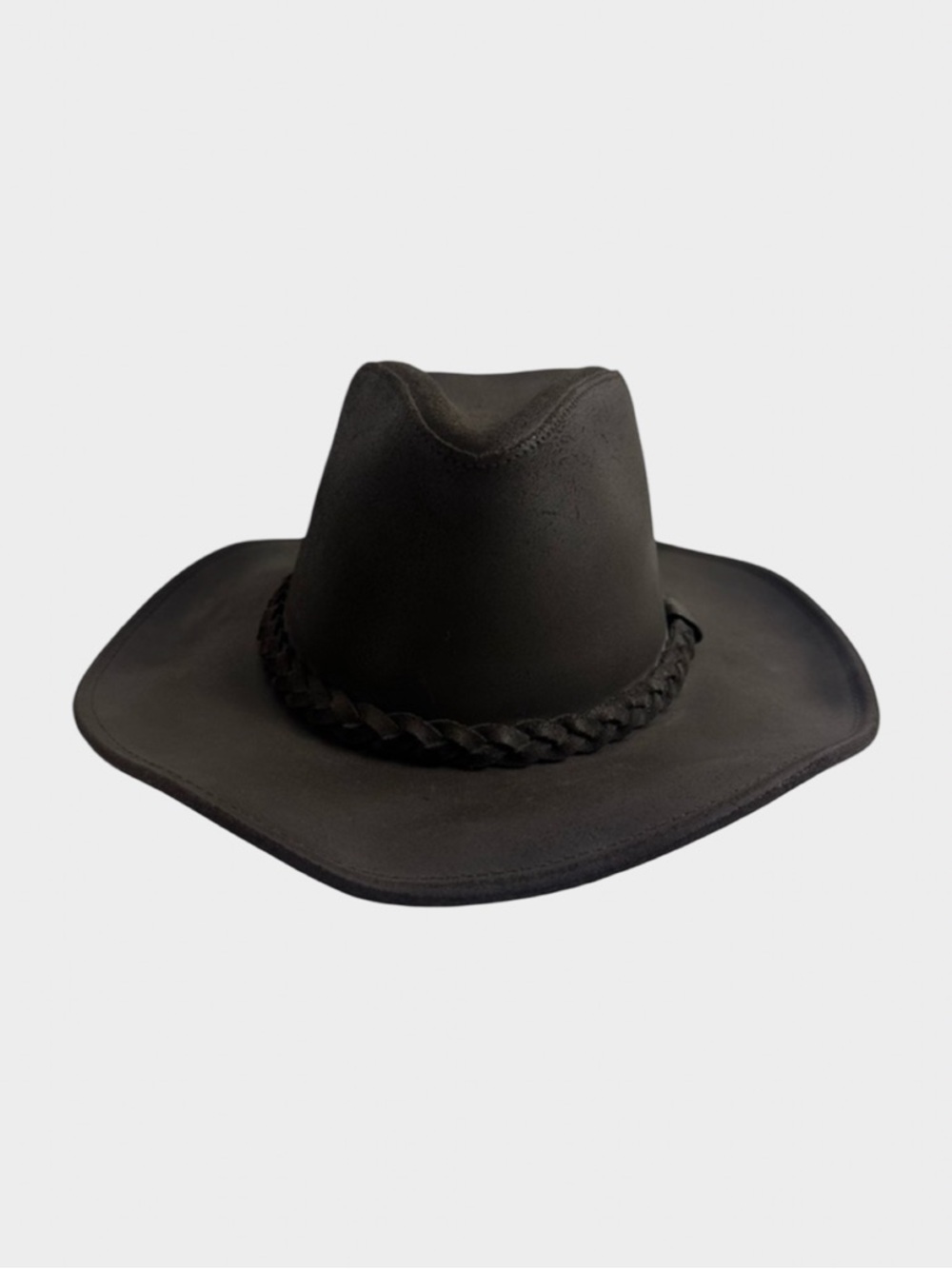 Wilsons Leather Brown Suede Western Cowboy Hat Size L Braided‎ Band Boho